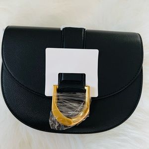 CHARLES & KEITH COLLECTION
Gabine Large Leather Saddle Bag - Black